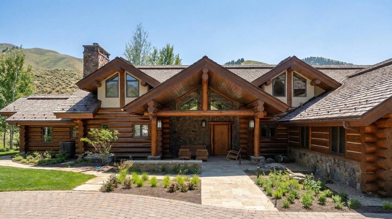 Grand Entry Log Home — Idaho